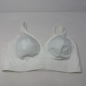 Rhonda Shear White Seamless Wireless Lounge Bra Style 1696 Womens XL